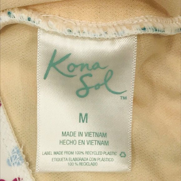 Kona Sol Women's Size Medium Knot Front Floral Bikini Swim Top Multicolor NWOT - Picture 5 of 11